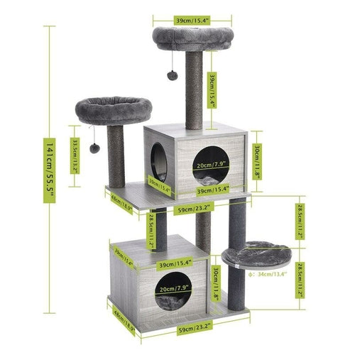 Cat Tower Scratcher Playhouse
